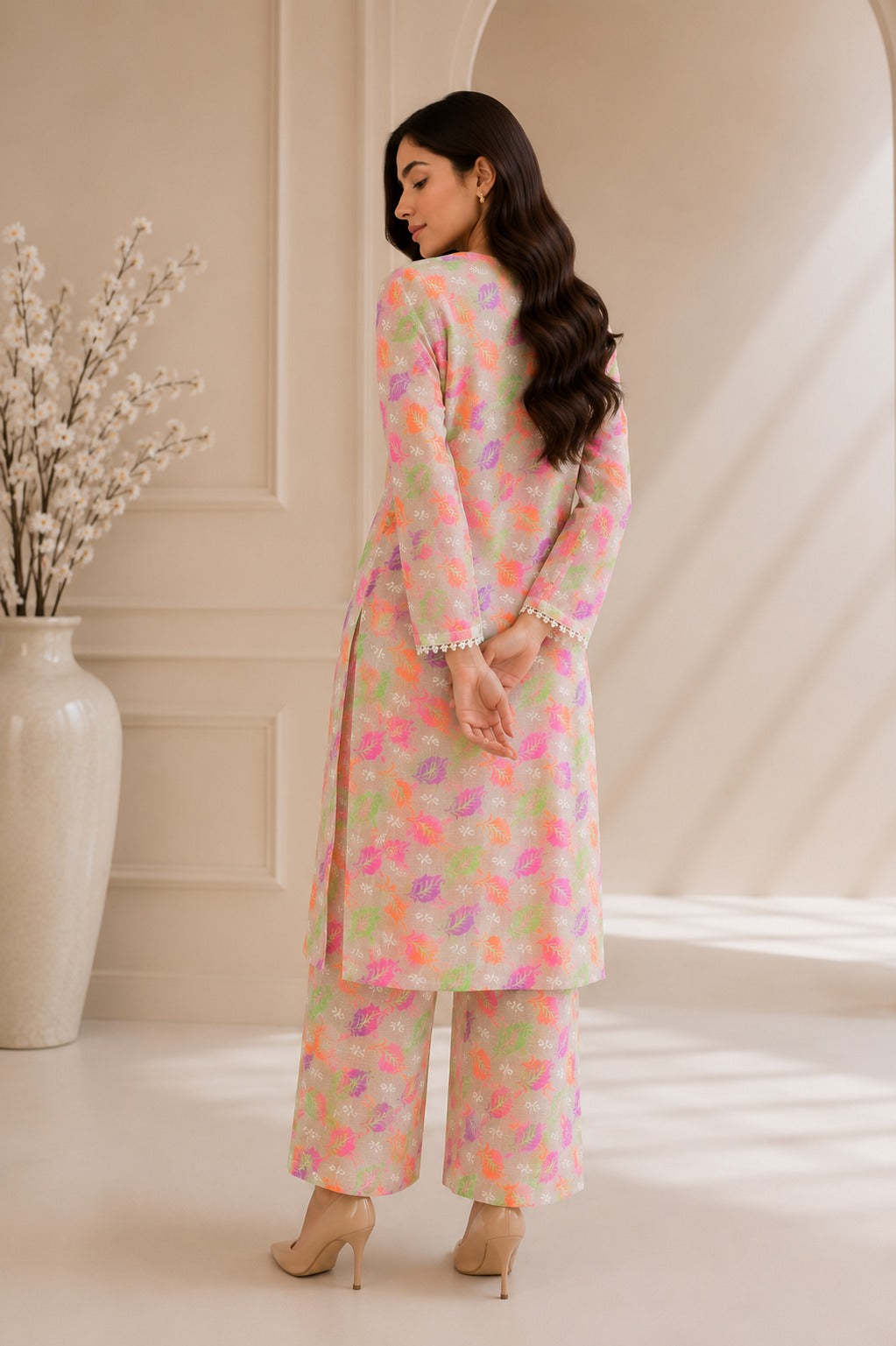 Pure Doria Lawn Multi-Color Floral Printed Shirt