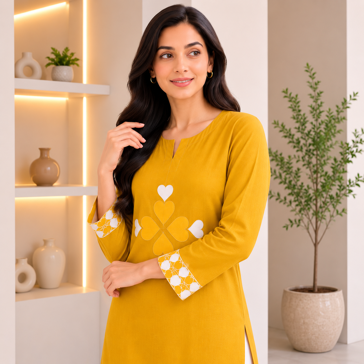 Pink Velvet Heart – Embroidered Cotton Lawn 2-PC