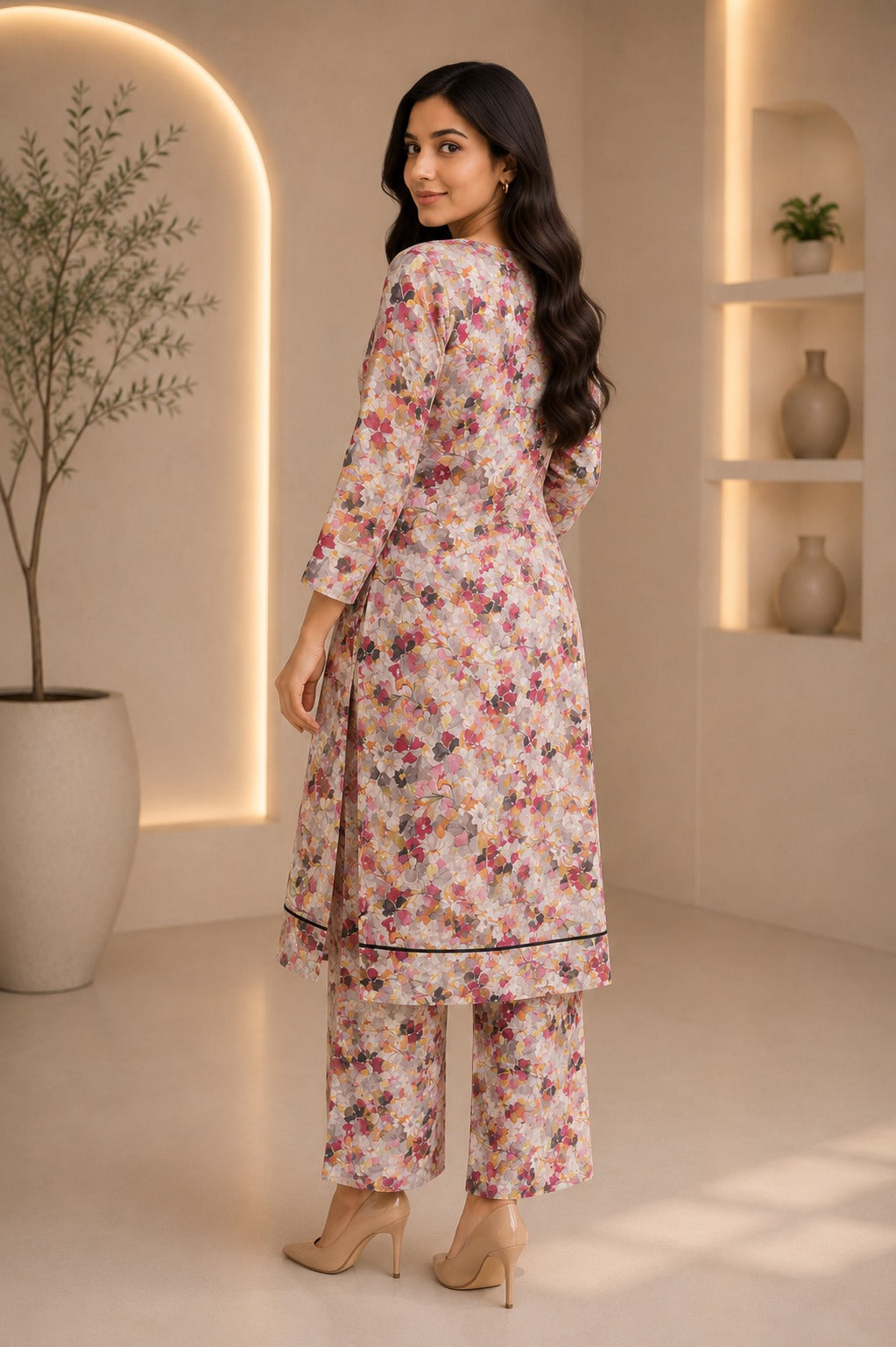 Contemporary Multi-Color Floral Cotton Kurti