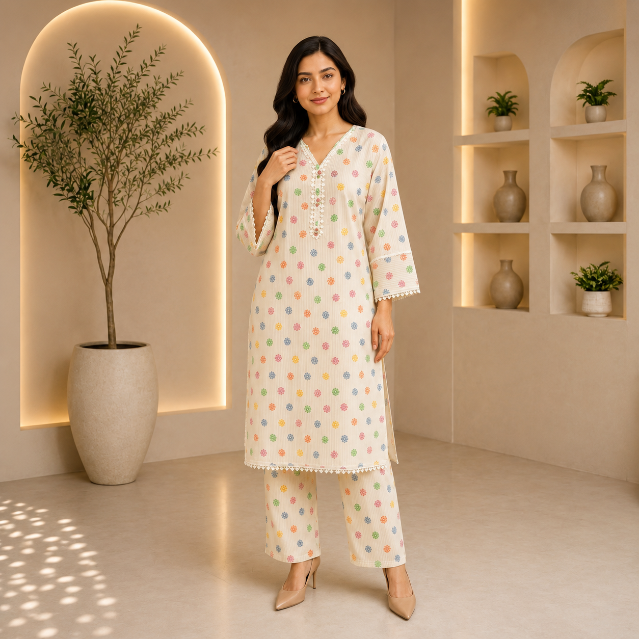 Pure Doria Lawn Dainty Floral Printed 2-Piece Suit