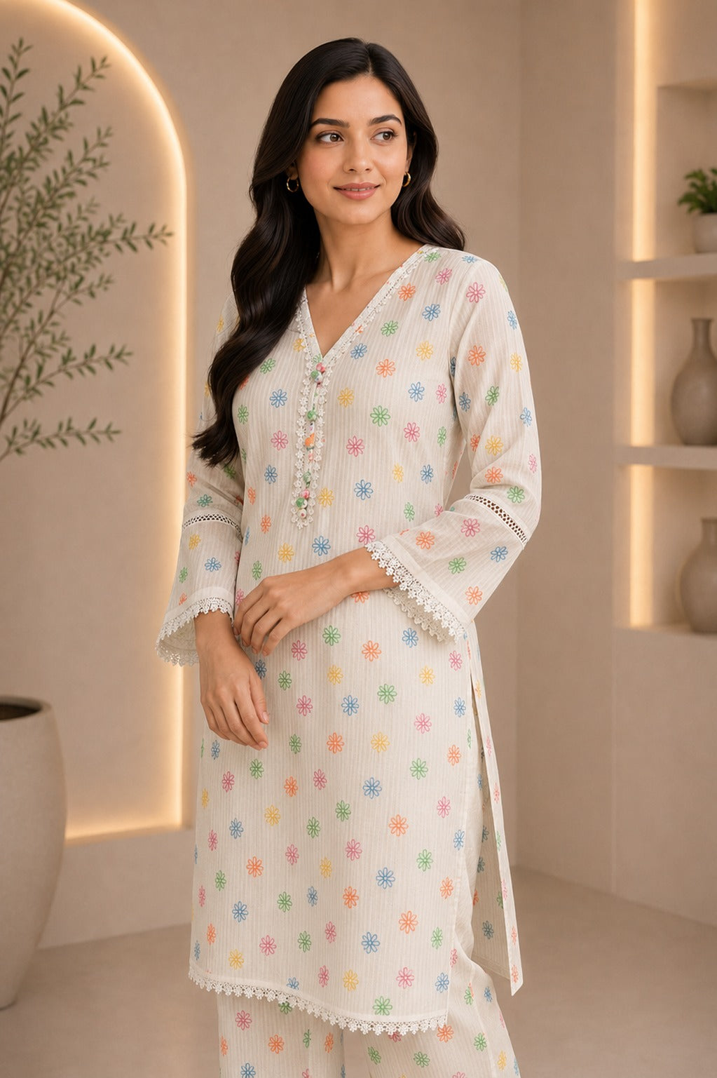 Pure Doria Lawn Dainty Floral Printed 2-Piece Suit