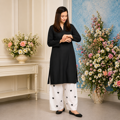 Embroidered Cotton Lawn Mustard Solid Shirt with Printed Trouser