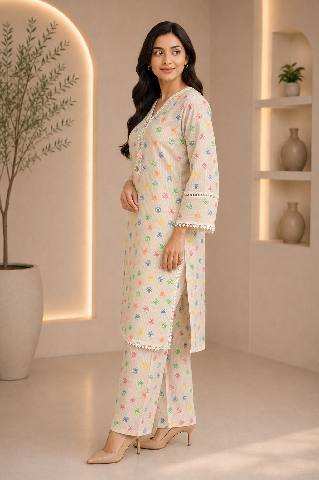 Pure Doria Lawn Dainty Floral Printed 2-Piece Suit