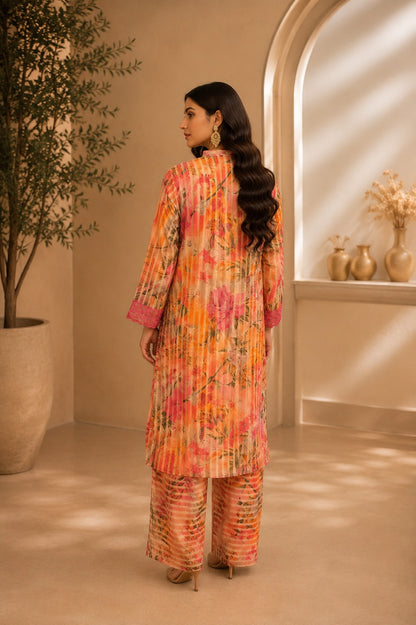 Embroidered Lawn-Cotton Floral Print 3-Piece Suit