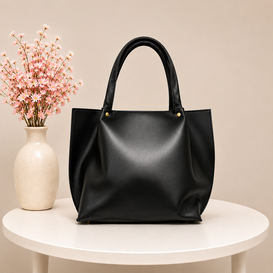 Classic Minimalist Everyday Tote Bag - Matte Black"