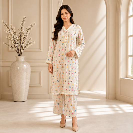 Pure Doria Lawn Dainty Floral Printed 2-Piece Suit
