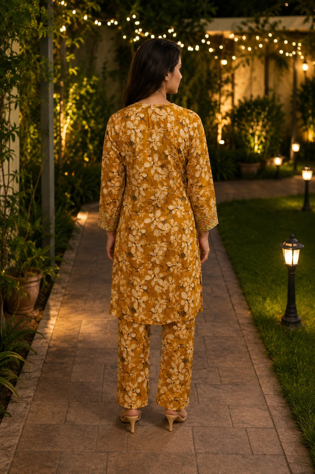 Embroidered Lawn-Cotton Floral Print 3-Piece Suit