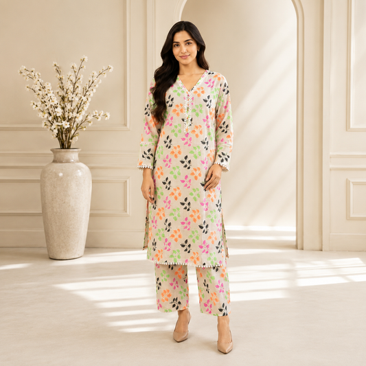 Pure Doria Lawn Multi-Color Printed 2-Piece Suit