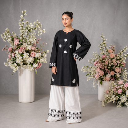 Pink Velvet Heart – Embroidered Cotton Lawn 2-PC